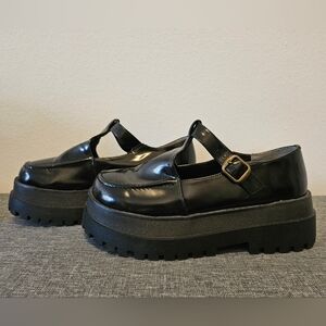 Black Platform Mary Jane Shoes